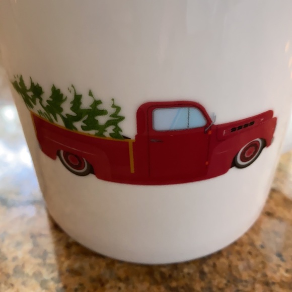 Frankie Grey Mug with Red Truck and Christmas Tree - Picture 2 of 5